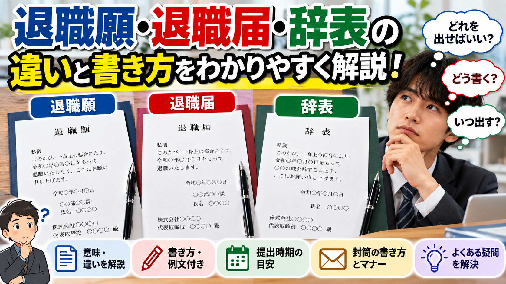 退職書類の違いと書き方解説
